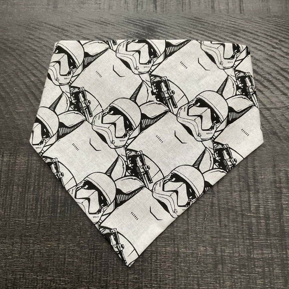 Dog Bandana Slide On Collar Elastic Band Star Wars Storm Troopers Small Brand